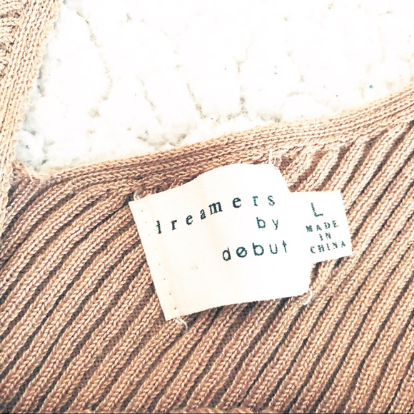 Dreamers By Debut Camel Ribbed Tank wCinched Front - Picture 3 of 6